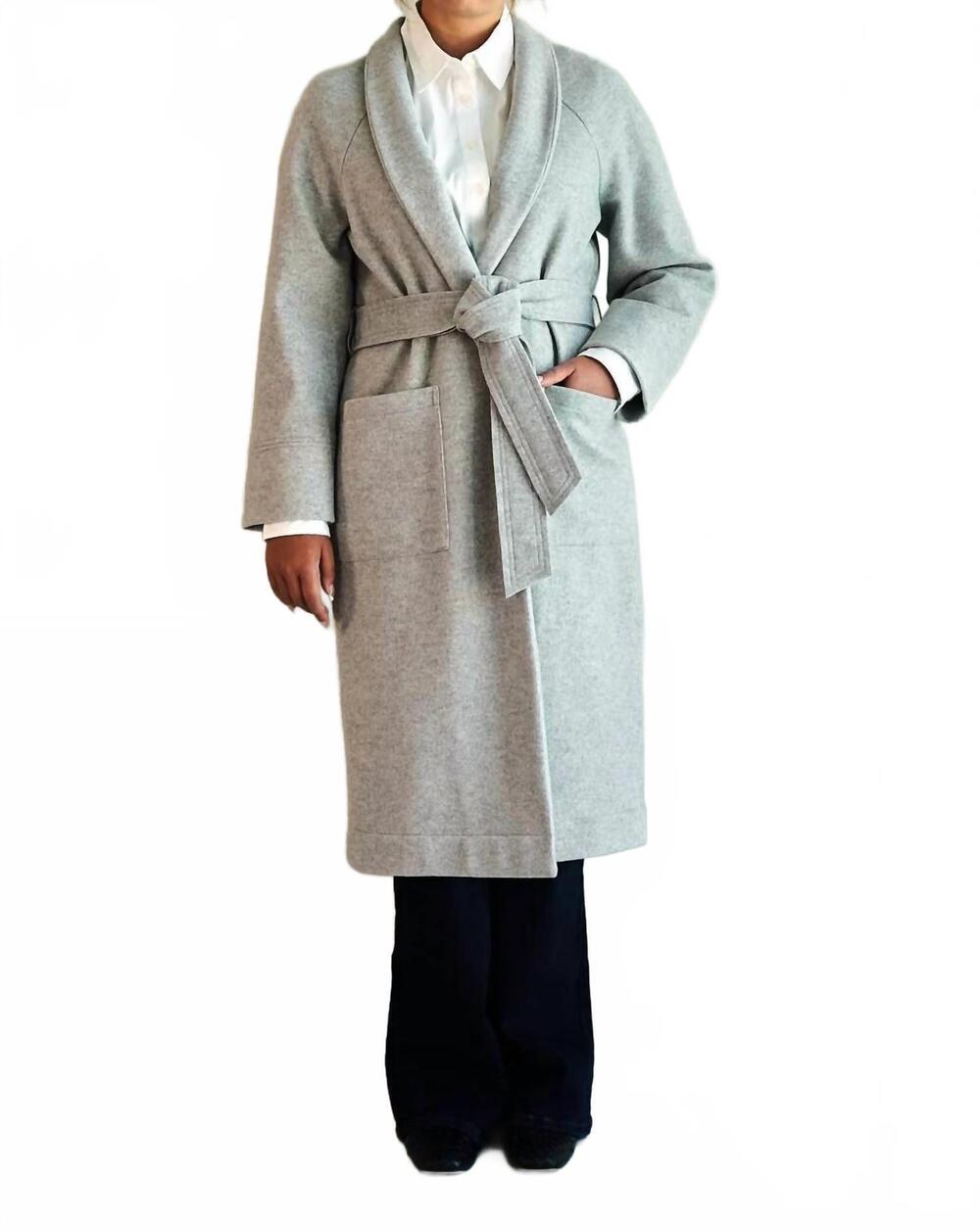 NEW GENTLE FAWN women's soho belted overcoat in gray